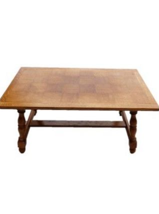 Table basse plateau en placage damier
