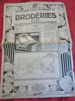 Journal broderie patron monogramme 1934