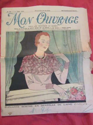 revue Mon ouvrage déco dentelle broderie 1932