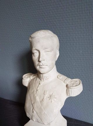 buste en plâtre blanc Albert roi des belges
