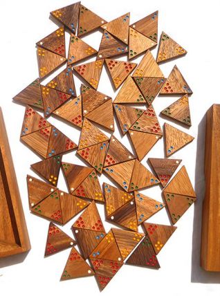 Tridomino , jeu en  bois