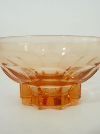 Lot de 6 coupelles anciennes en verre pressé rose