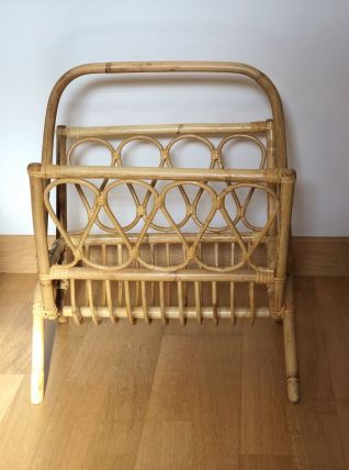 Porte revues en rotin – Vintage – Excellent état