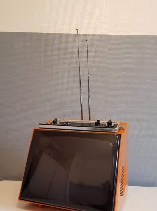 télévision française vintage orange Sonolor années 70