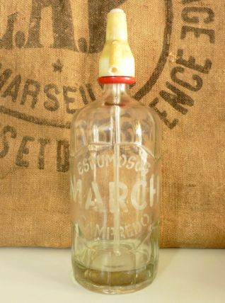 Bouteille siphon " Espumosos March campredo " en verre épais