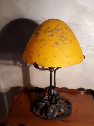 Lampe art deco  pate de verre 1920