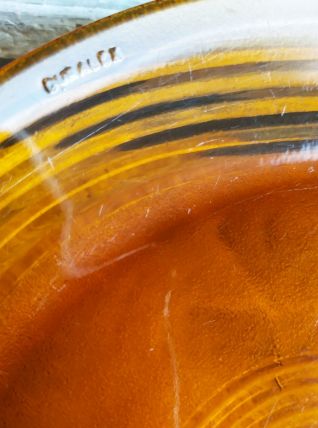 Lot de 6 assiettes plates Duralex ambrées marron, années 70