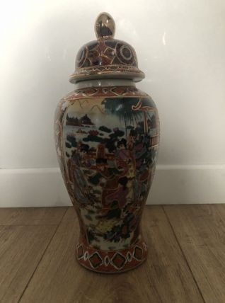Grand vase Satsuma XXème signé