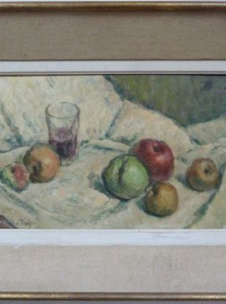 Nature morte, huile sur toile, Rotge Prosper 59 x 44,5 cm