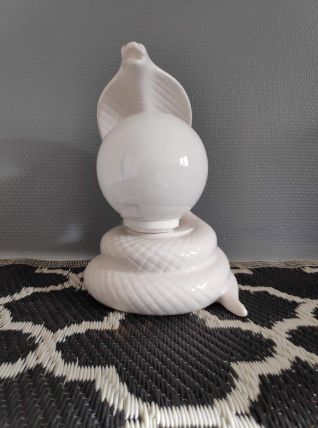 lampe cobra céramique et opaline blanches