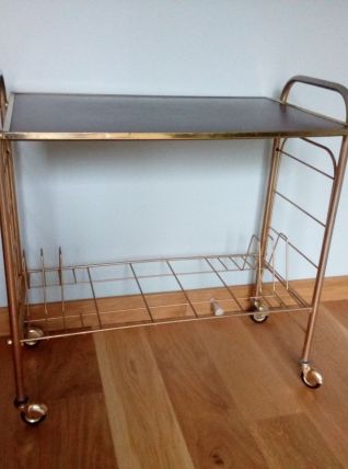 Desserte roulante porte-vinyles range disques