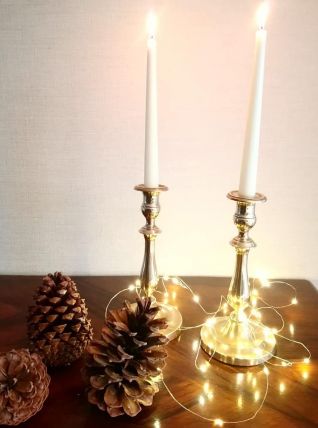 Paire de Bougeoirs en laiton 