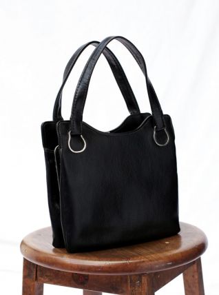 Mini sac vernis noir 60’s fermoir porte monnaie
