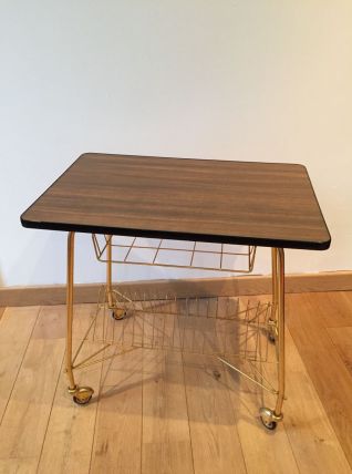 Table porte tourne disque et vinyles années 60