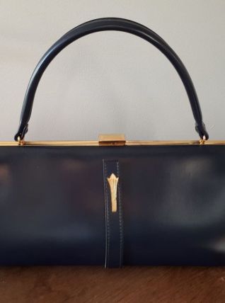 Sac bleu marine vintage rétro