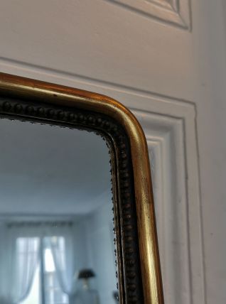 Miroir bois doré 19 ème perles d'eau