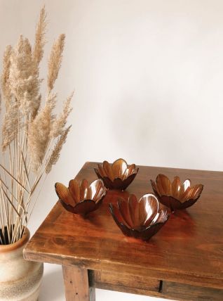  Ensemble 4 coupelles ambre 