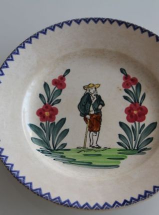 Assiette vintage décorative en faïence de Longwy