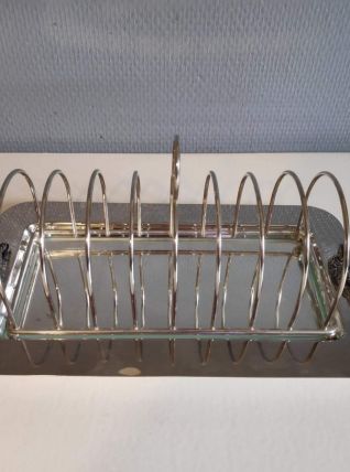 plateau pour toast en argent pour petit-déjeuner anglais 