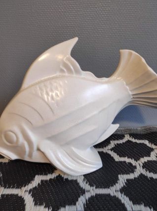 poisson en céramique craquelée signé LeJan années 30 