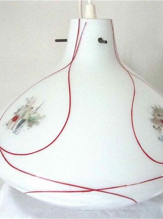 Suspension en opaline années 50