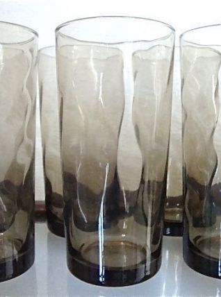 Set de 8 verres marron ombré vintage