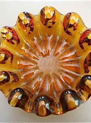 Coupe déco en verre ambre