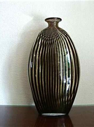 Vase soliflore en verre soufflé, style art déco