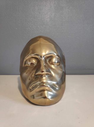 applique visage vintage  en laiton plein