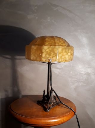 petite lampe art deco fer forge avec son  