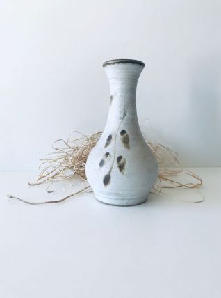 Vase vintage en grès blanc