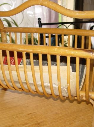 Porte-revues en rotin Vintage