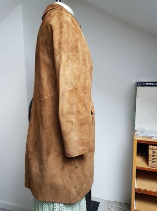 manteau marron clair en peau  T 38 vintage