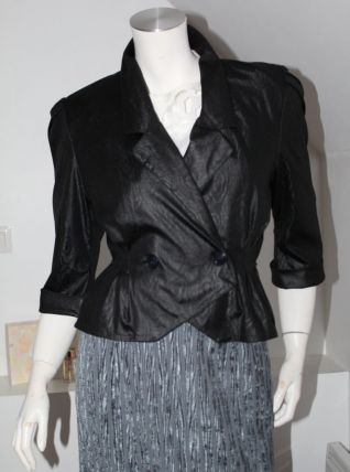 Veste courte peplum légère aspect cuir T 38/40 