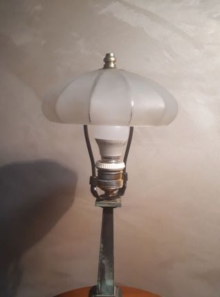 lampe bronze laiton belle patine  (  mini lampadaire)  1940 