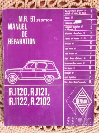 Manuel de réparation MR 61 pour Renault 4 -1963