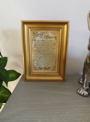 Cadre '' Serment Hippocrate '' 