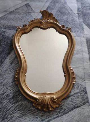 miroir baroque doré en résine