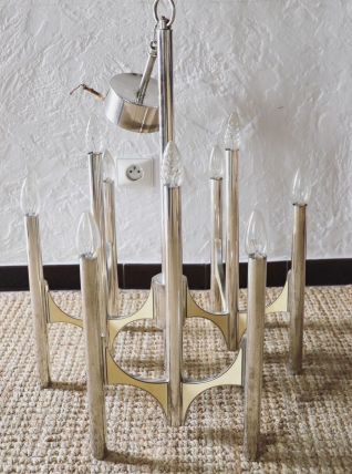 Lustre à neuf bras de lumières Sciolari 1970