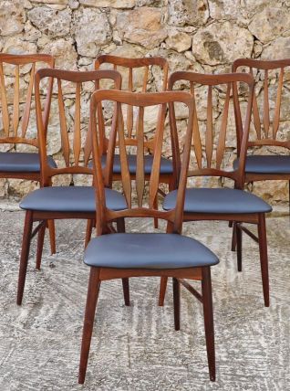 Suite de 6 chaises en palissandre de Rio de Niels Koefoed 