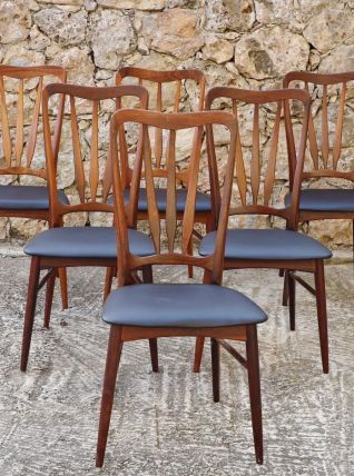 Suite de 6 chaises en palissandre de Rio de Niels Koefoed 