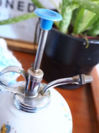 Ancienne burette en porcelaine fleurs vintage