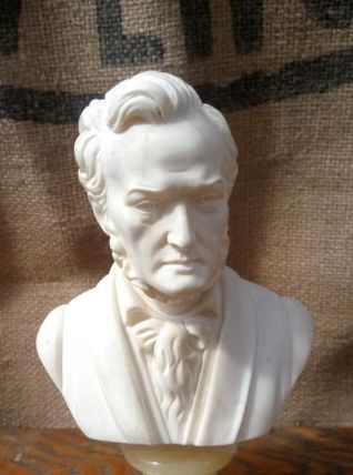Buste de Wagner en sur socle en onyx signé A. Giannelli