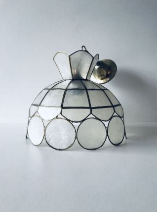 Suspension vintage nacre et laiton