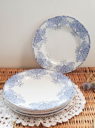 Lot 6 Grandes Assiettes plates Terre de Fer K&amp;G LUNEVILLE mo