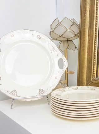 Service à dessert BOCH frères la louviere 1 plat + 9 assiett