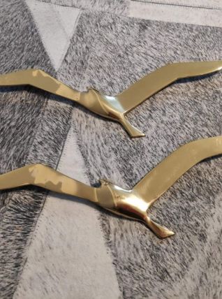 mouettes en laiton massif avec crochets au dos