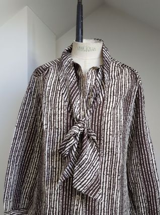 chemisier vintage  imprimer marron 