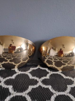 appliques en laiton demi-lunes des années 70