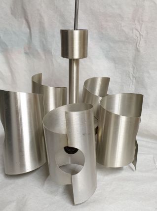 Suspension 5 lampes aluminium style Max Sauze